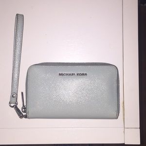 Light blue Micheal Kors Wristlet